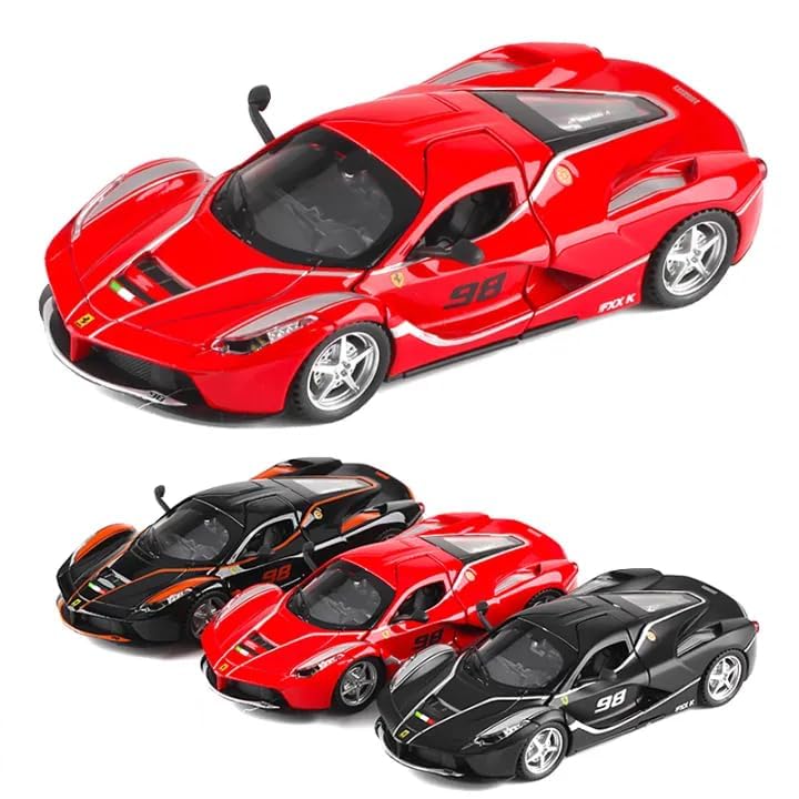 Image of VARIYA ENTERPRISE Exclusive Alloy Metal Pull Back Die-Cast Car Diecast Metal Pullback Toy Car with Openable 6 Doors,Light Music Boys Gifts Toys (1:32 Ferrari FXXK - Multicolor)