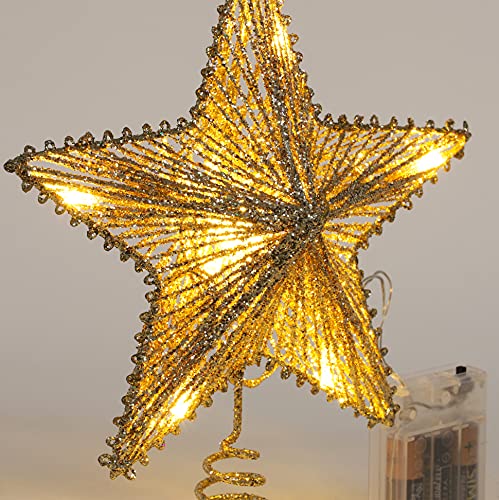 Christmas Concepts® 10" Gold Springy Star With Warm White Led Lights - Christmas Tree Top Star / Christmas Decoration #TOP4