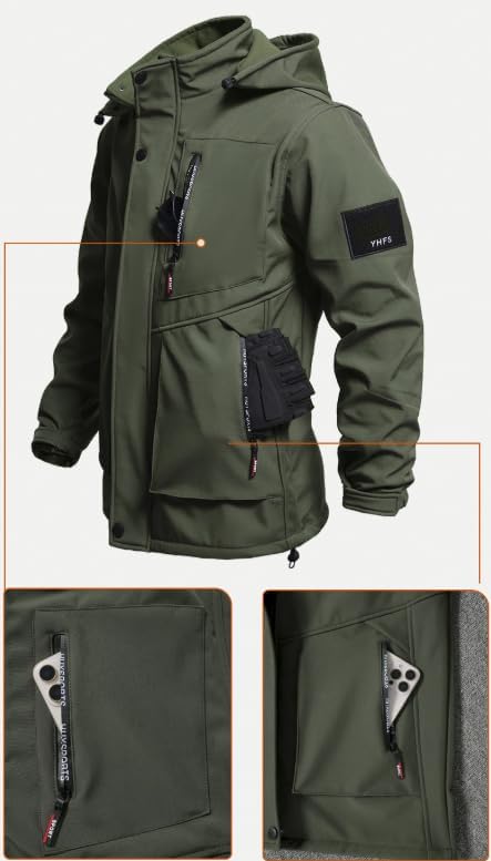 [HongzyFirm] 撥水 マウンテンパーカー 上下セット メンズ 裏起毛 防寒 防風 防水 厚手 ウインドブレーカー ジャケッ