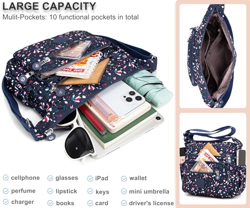 Image of Pealwel Women Shoulder Handbag Roomy Multiple Pockets Bag Ladies Crossbody Purse Tote Top Handle Satchel