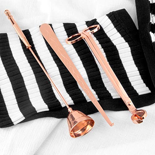 Candle Accessory Set, Candle Wick Trimmer，Candle Cutter, Candle Snuffer, 3 In 1 Candle Care Kit (Rose Gold) #TOP6