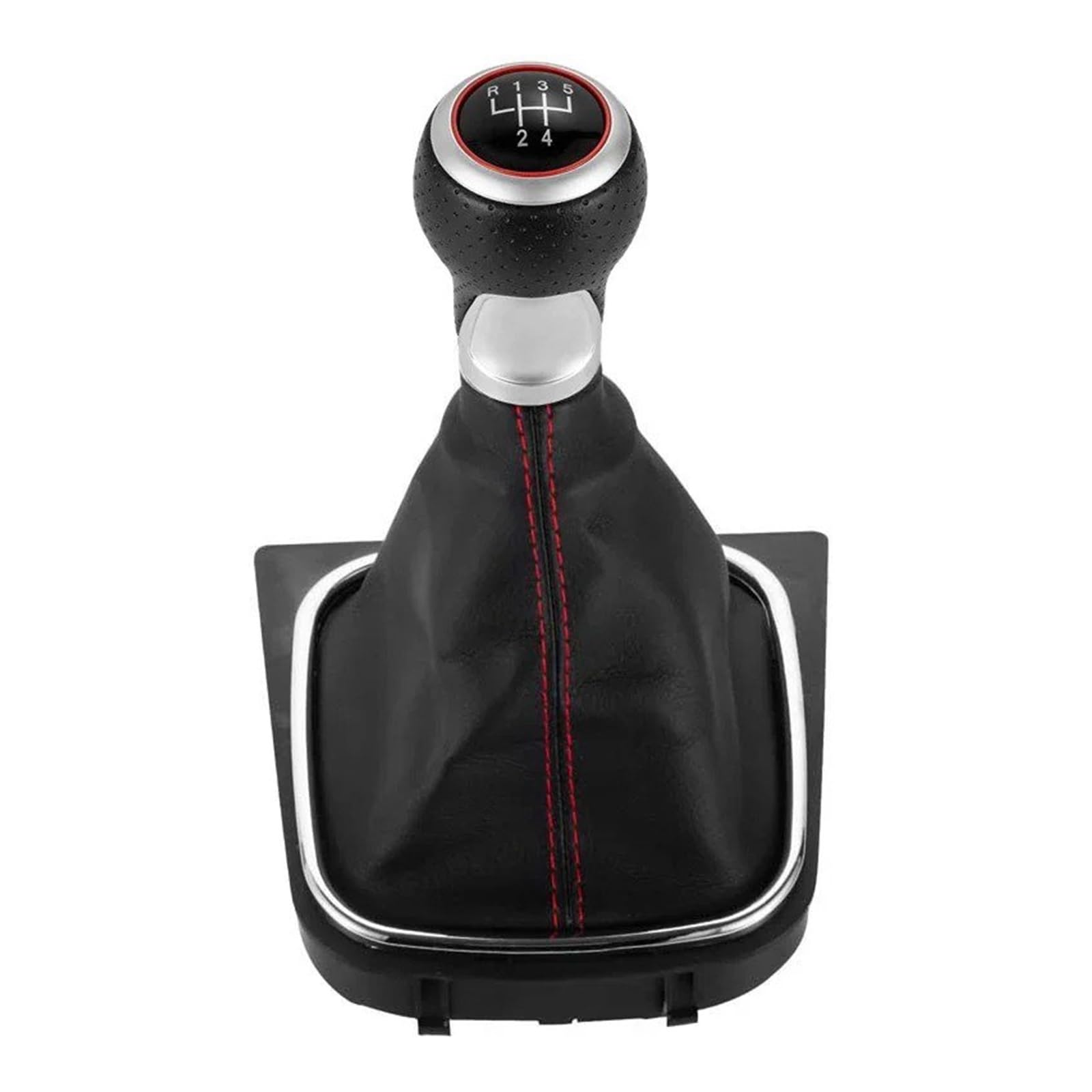 SAUANMNKTP Gearshift Knob for VW for Golf 5 6 MK5 MK6 R32 for GTI 04-09 Car Gear Shift Knob Stick Handball Lever Shifter Speed(Red Line 5 Speed)