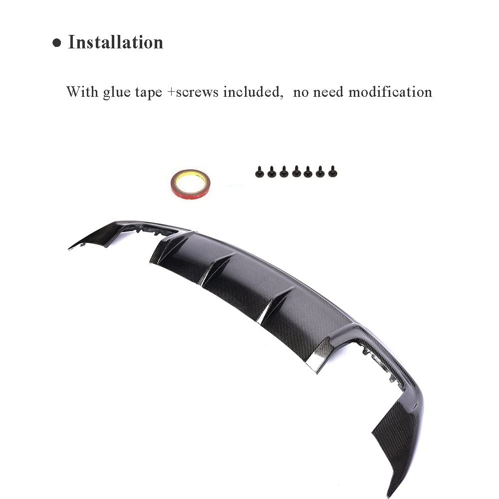 Diffuseur de Pare-Chocs de Voiture Diffuseur Spoiler à lèvres Ajustez for Audi A3 Berline Standard 2017-2019 Non S3 FLINE Diffuseur Diffuseur Spoiler Lèvre Fibre de Carbone