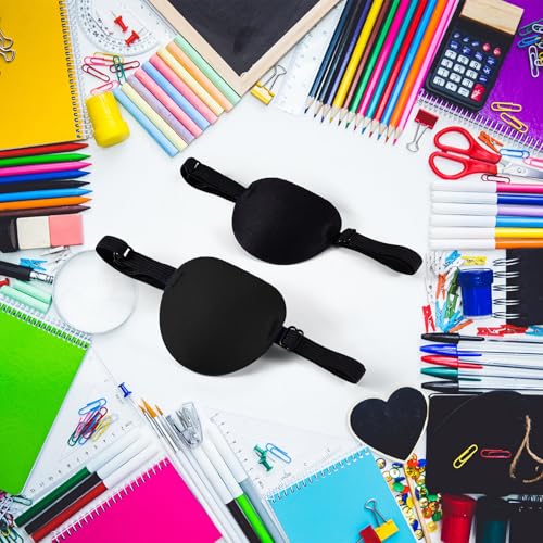 Tyqour 2 Stück Augenklappe Medizinisch, Verstellbare Piraten Augenklappe Pirat Eye Patches, 3D Medizinische Augenklappen Medical Eyepatch für Erwachsene Kinder Linke Oder Rechte Augen