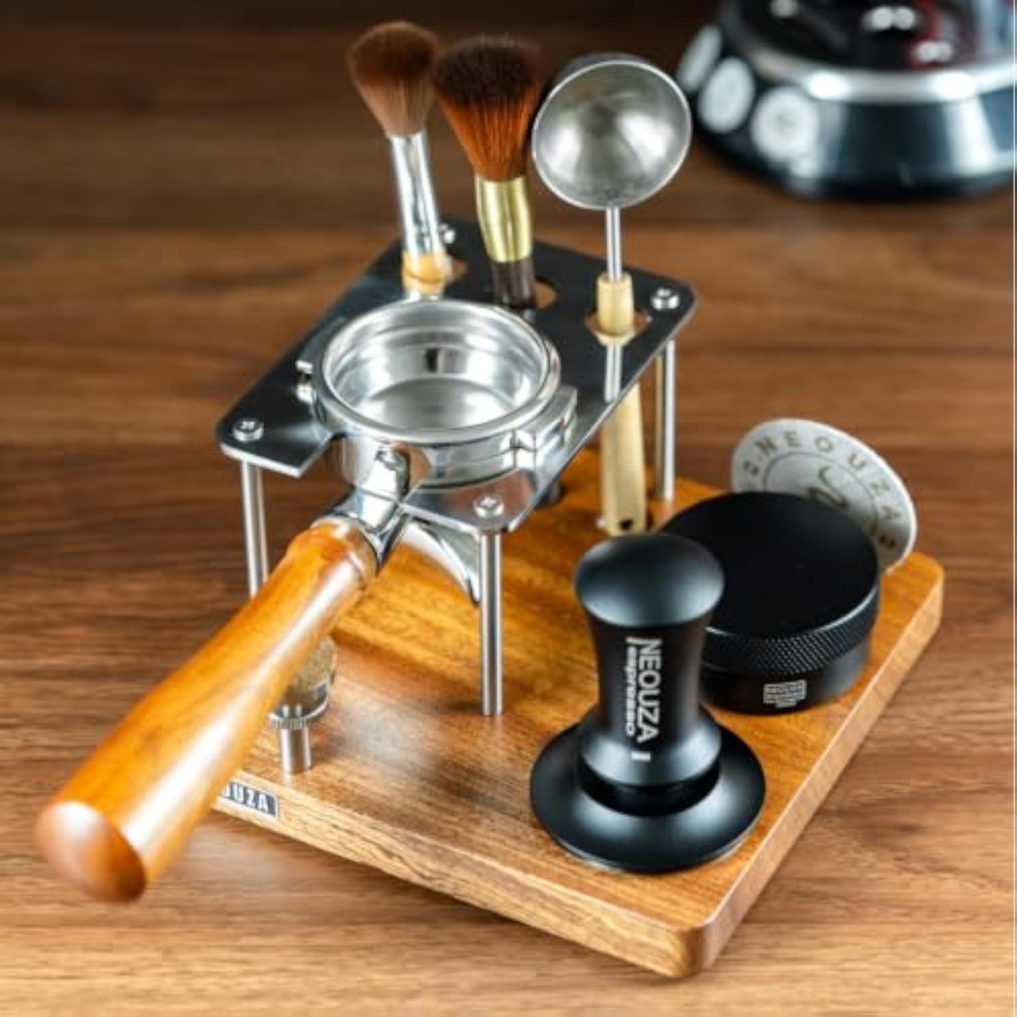 Wooden Base Coffee Portafilter Tamping Plate, 58mm