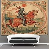 kaiyun 100cmx150cm Tapiz Medieval Estilo Tapices Caballero Impresión 3D Decoraciones Para El Hogar Colgar En La Pared