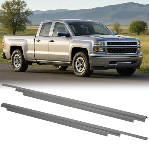 SCITOO Rocker Panels 2014-2018 for Chevy for GMC Pickup Silverado Sierra Extension Body Kit Set Of Left & Right Silver