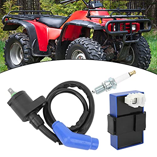 Aramox Kit de caixa CDI, kit de caixa CDI com bobina de ignição de vela de ignição 30410-HC4-770 de