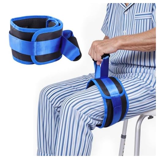 WONDSIGHIN Leg Lifter Strap for Elderly & Disabled, Rigid Hand Strap & Foot Loop Mobility Tool for Wheelchair Users, Adjustable Leg Lift Belt for Physical Therapy, Bed, Car & Bathtub Transfer, Lightweight & Portable (1 Pack)