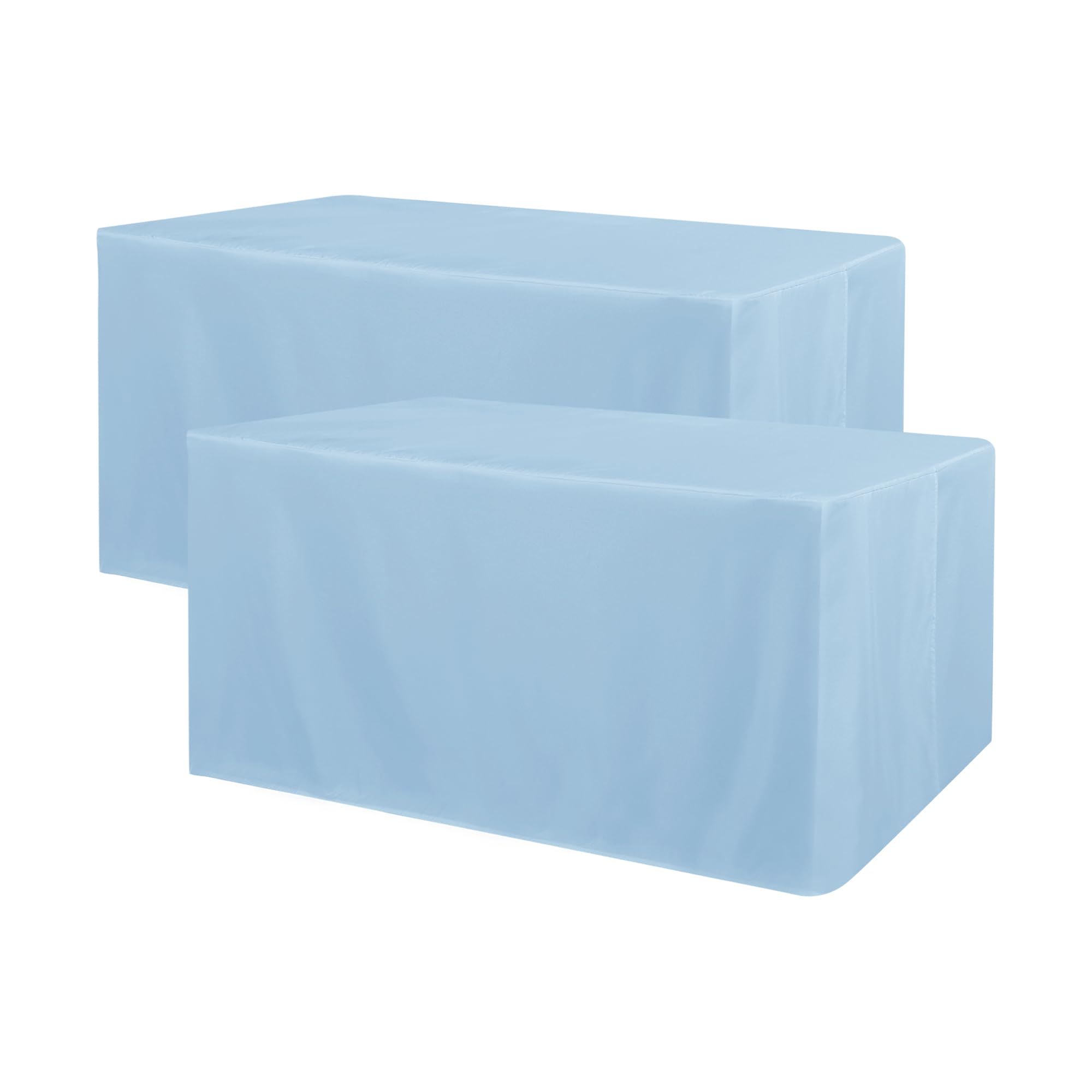 Obstal 2 Pack Table Clothes for 8 Foot Rectangle Tables - Water Resistant Washable Fabric Polyester Rectangle Table Cover Protector for Wedding, Banquet and Trade Shows, 96L x 30W Inches, Dusty Blue