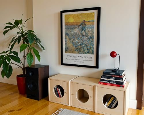 Image of Waltractive Vincent Van Gogh Paintings Framed Poster with Beautiful Quotes - Available in 33x22 and 48x33 CM - Classic Art Poster with sleek Black Frame - Elegant Home and Office Decor (The Sower, 9x13 Inch, Framed)
