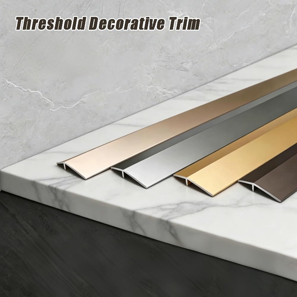 Perfil De Transición Para Suelo Aluminio Perfil De Transición | Lista De Umbral De Puerta Para Umbral De Puerta, Laminado, Azulejos, Suelos De Madera(Gray,48in(120cm))