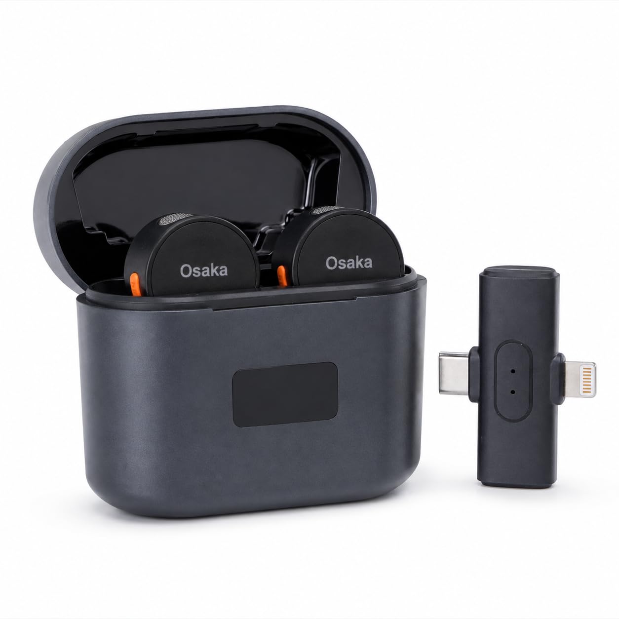 Osaka OSWM-65/500 Mic Wireless with Type-C & Lightning, Wireless Mic for YouTube Recording, 2.4GHz Wireless Microphone with Noise Cancellation, 40m Range, 6H Battery, Magnetic Clip-image-14