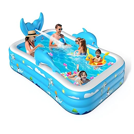 VOXON Piscina Niños, Piscina Hinchable por Familia, 250x180x55cm Piscina Grande de Jardín, PVC, Durable y Seguro para Niños, Adultos, Familias, Parque Acuatico