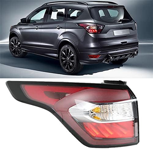 Silscvtt Rear Brake Indicator Tail Light Replacement for 2017 2018 2019 Ford Escape Kuga with Side Lights Red Lens Left Driver Side Outer Tail Lamp GNT56215209