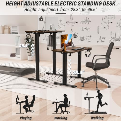 Image of Kingant Standing Desk, 32x24 Inch Electric Height Adjustable Computer Desk