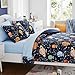 Twin Kids Comforter Set - 5 Pieces Twin Bedding Sets for Boys, Glow in The Dark Space Bed in A Bag with Sheets