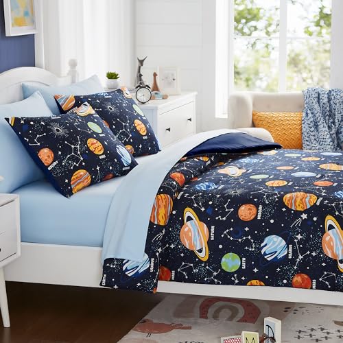 Twin Kids Comforter Set - 5 Pieces Twin Bedding Sets for Boys, Glow in The Dark Space Bed in A Bag with Sheets by Kaleido Space - Image 7