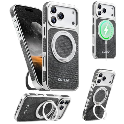 Funda iPhone 17 Pro Max MagSafe Antigolpes Negra con Soporte Anillo 360 Grados Ajustable