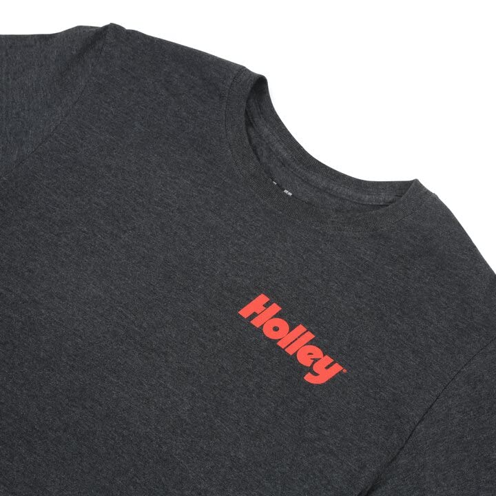 Holley 10434-MDHOL Branded T-Shirt - Cotton - Black Heather - Adult Medium