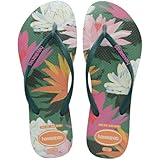 Havaianas Women's Slim Summer Bliss Flip Flops - Spring and Summer Pool Sandals for Women, Pantanal Green, 7/8