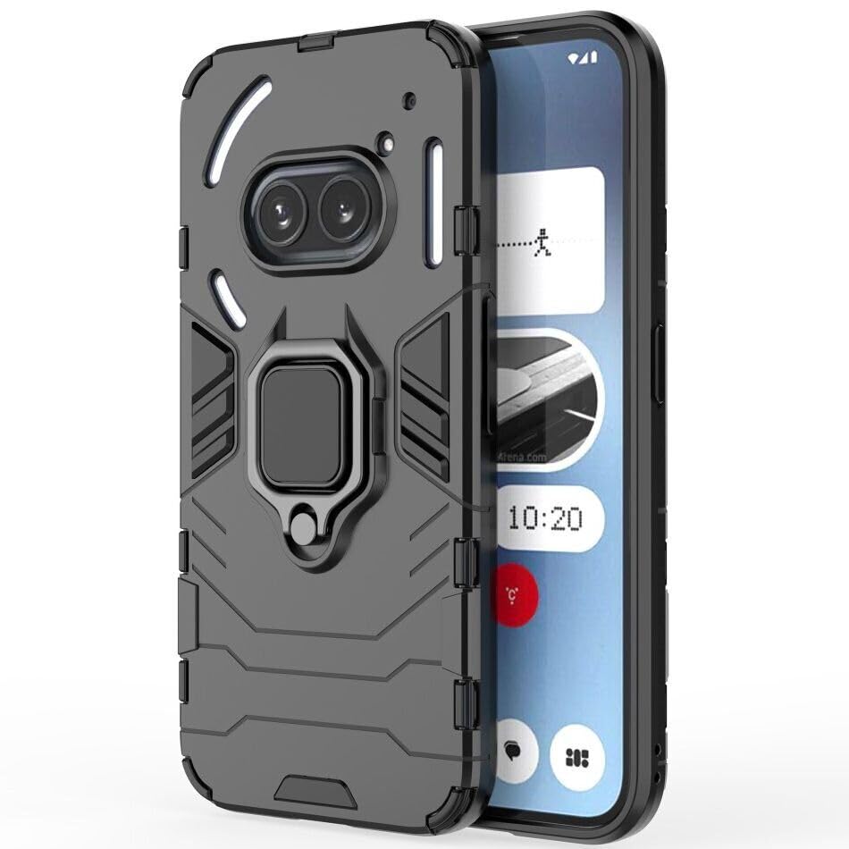Glaxx Tough Armor Bumper Back Case Cover for Nothing Phone 2A, Built-in Ring Holder & Kickstand, 360 Degree Protection Hard Back Case Cover for Nothing Phone 2A (TPU & PC, Black) (B0D3XWZLJC) Amazon Price History, Amazon Price Tracker