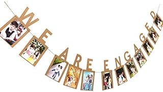 Losuya WE ARE ENGAGED Photo Banner Frame Bunting Wedding Bridal Party Hanging Decoration