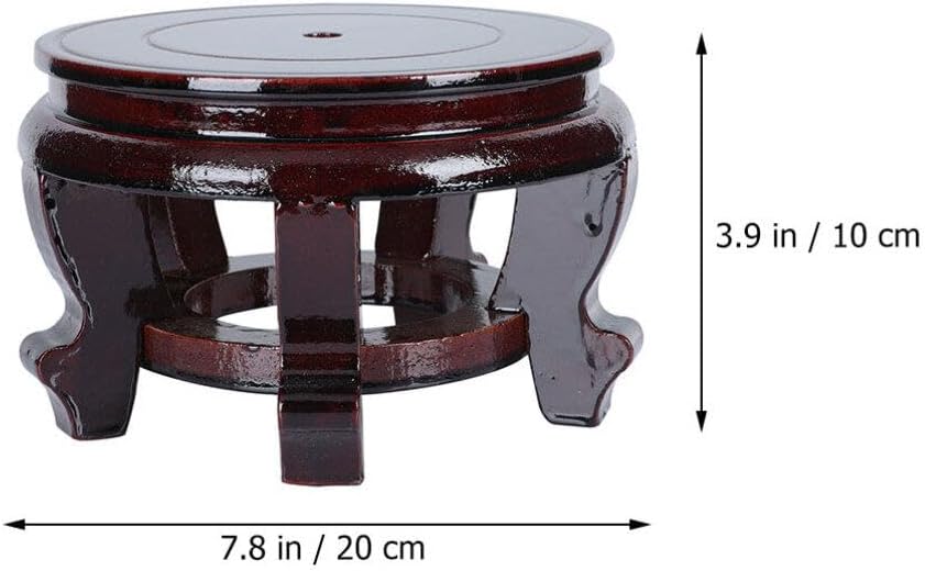 Wood Vase Display Stand, Small Wooden Fishbowl Display Vase Pot Planter Stand, Wooden Stool Plant Indoor 7.8x3.9 Inch Wood for Home Outdoror Garden
