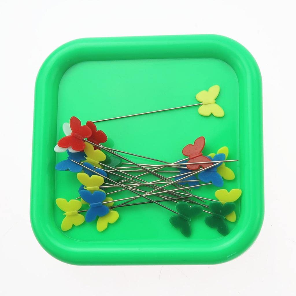 Zestaw 10 kwadratowych magnetycznych poduszek na szpilki, poduszka do szycia, organizer na igły, zielony, 8,5 x 8,5 cm