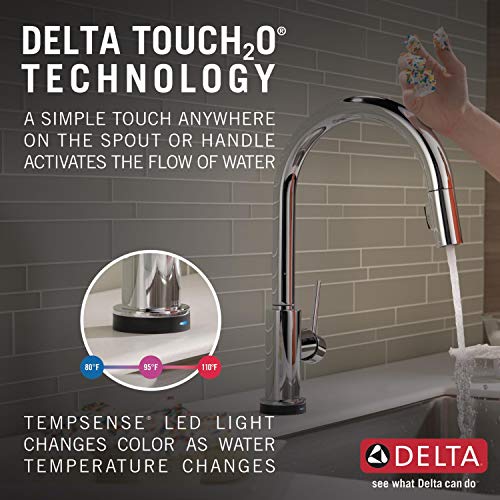 Delta-9159T-DST Trinsic, Single Handle Pull-Down Kitchen Faucet Featuring Touch2O(R) Technology, Chrome by DELTA - Image 2