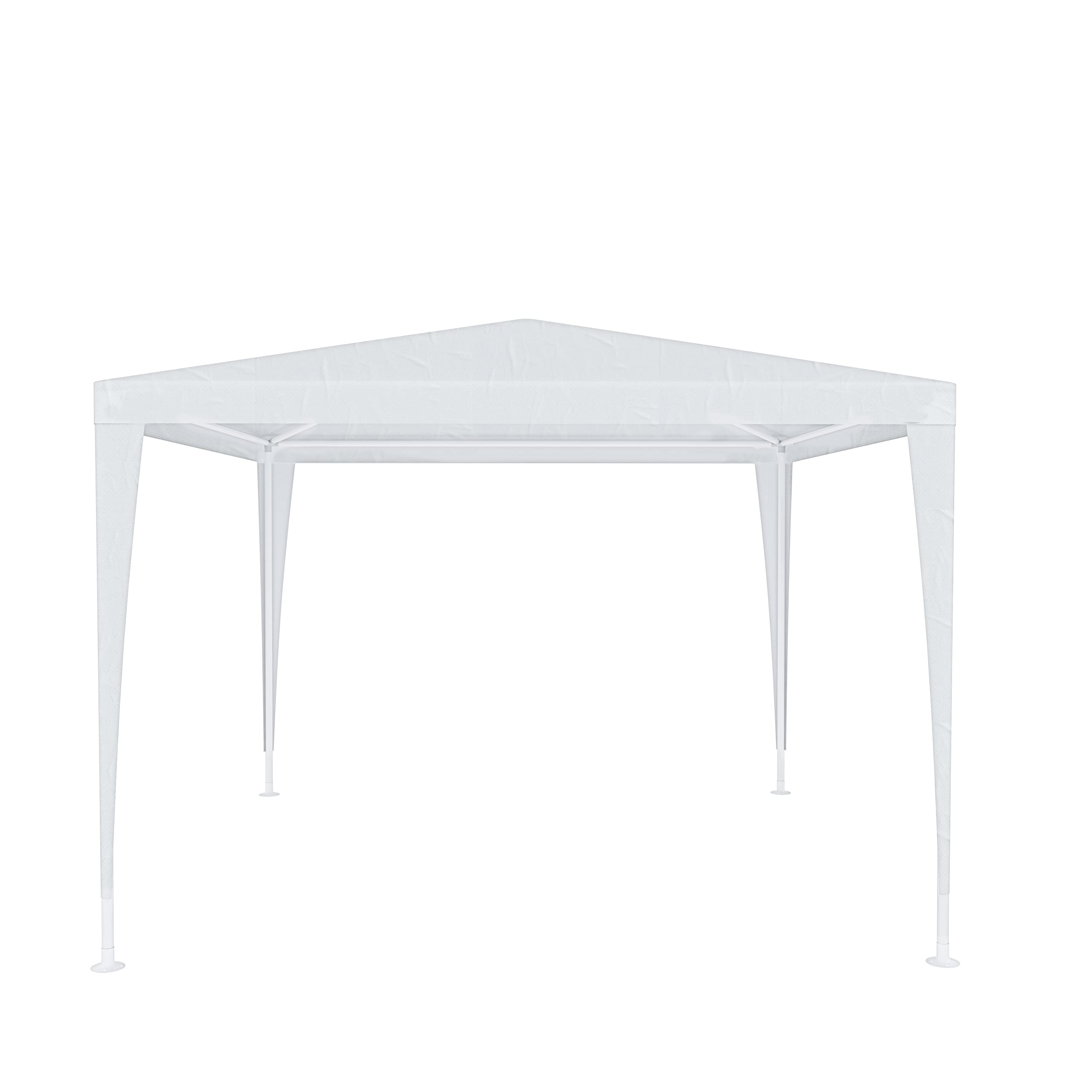 Gazebo 3 x 3 Metri Struttura in Acciaio Copertura In PE 110 gr/​m² Impermeabile Idrorepellente Resistente Raggi Solari UV Tenda Ombrellone Per Fiere Pic Nic Campeggio Esterno Giardino Piscina Bianco