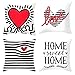 ANAZOZ Fundas Cojines 45x45 para Sofa,Fundas Cojines Pack de 4,"Love Home Sweet Home Rayas con Corazón Fundas de Cojin Poliester Fundas Cojines Negro Blanco Rojo