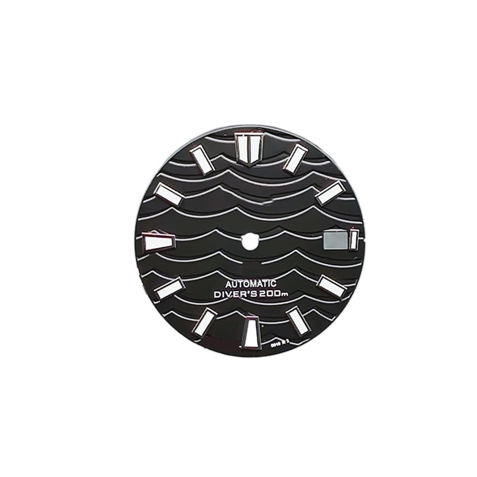 Esfera de Reloj Luminosa Verde Fuerte C3 de 28,5 MM, Esfera con patrón de Ondas Mate, Compatible con NH35/NH36, Kit de modificación de Movimiento de Ocio Esferas (Color : Schwarz)