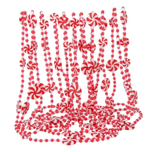 TFTAFAN 29.5ft Plastic Christmas Candy Cane Garland, Red & White, 21pcs, 354in, Artificial, Non-Lighted, Ideal for Christmas Tree, Fireplace, Indoor Decor