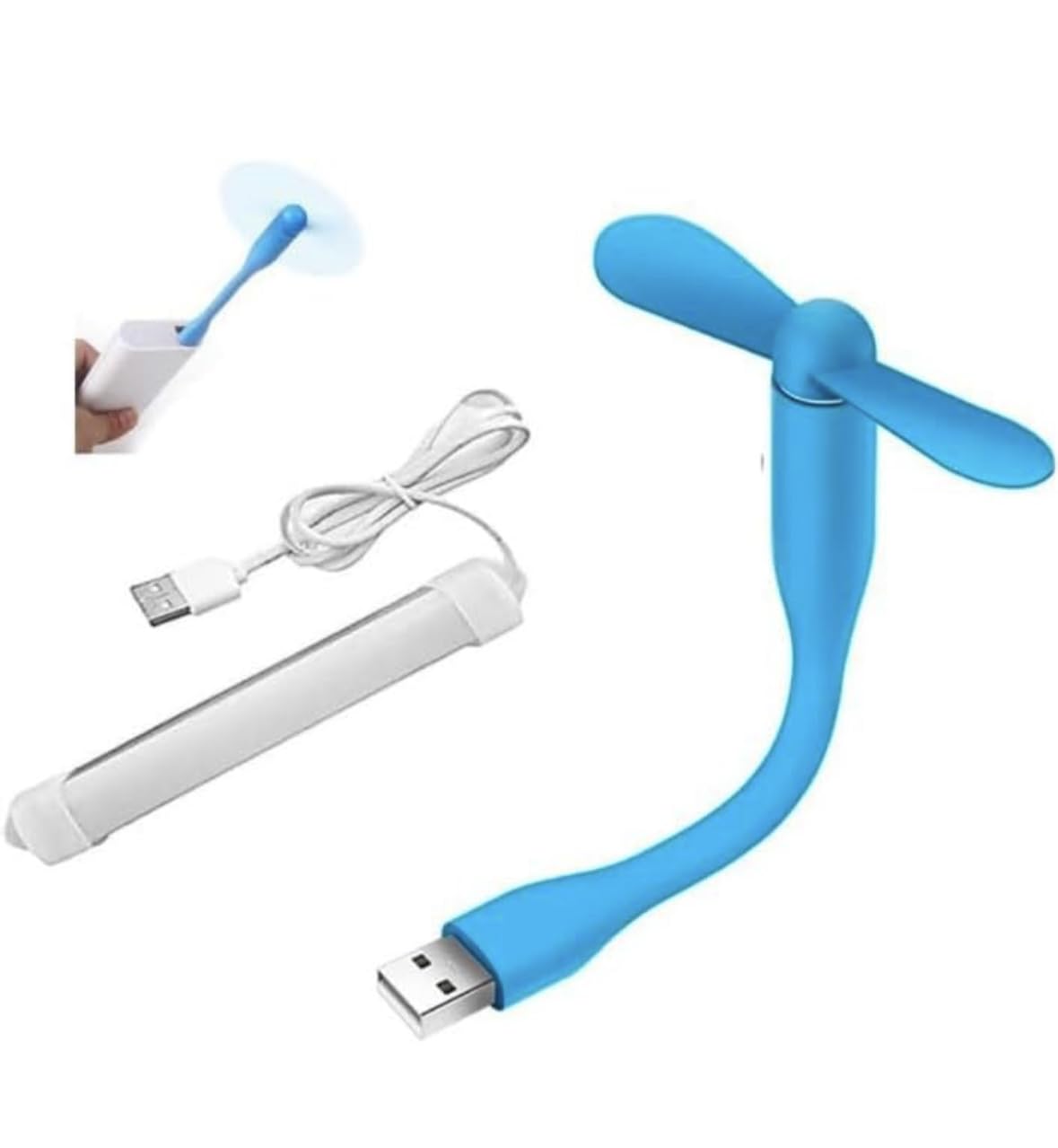 ST 2Y5 Portable Mini USB Dragon Fan with 2 Leaf Connect with Laptop, Smartphone, Powerbank, USB Adapter/Hub USB LED Mini Tube Light, Portable with High Brightness Cool Day Light-picture-20