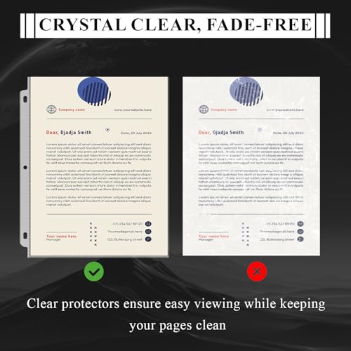 Page Protectors for 3 Ring Binder, Sheet Protectors 8.5 x 11 Inch, 200 Per Box Clear Sheet Protectors for 3 Ring Binder, Plastic Sleeves for Paper 8.5x11 Heavy Duty, Top Load & Reinforced 3-Hole. - Thumbnail 5