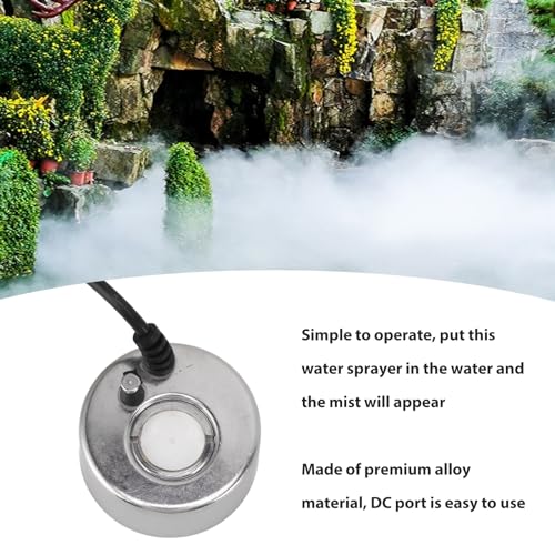 Glomora Mist Maker-DC 12V, Ultraschall Nebelmacher Ultraschall Vernebler Legierungskörper Befeuchtung und Zerstäubung für Innen/Außenteiche, Bonsai, Brunnen, Fischtanks