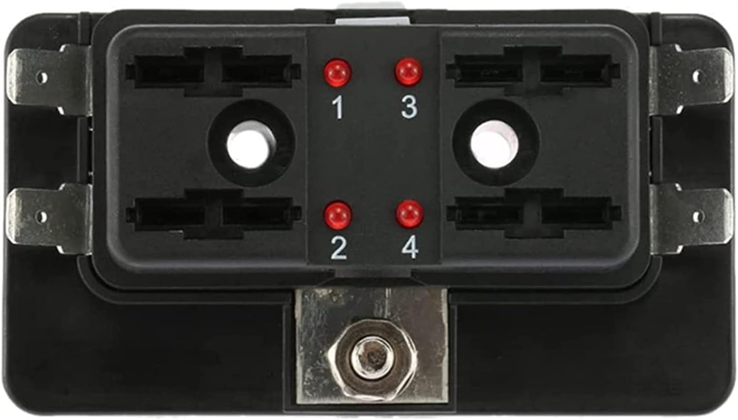 Blade Fuse Box DC 12V 24V 4 Way with LED Indicator Block for Car Boat Marine Caravan Circuit Standard ATO Send Fuses