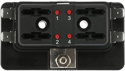 Miniatura 3 de Caja de fusibles de hoja DC 12 V 24 V 4 vías con bloque indicador LED para coche barco marina Caravana circuito estándar ATO enviar fusibles
