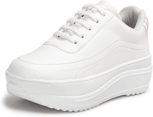 Vendoz Women White Casual Stylish Sneakers