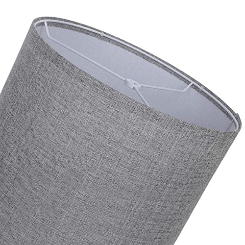 Drum Lamp Shade Set Of 2, 13X13X10 Inches Easy Assembly Lampshades For Table Lamp, Bedside Lamp, Floor Lamp, Spider Fitter (Light Gray) #TOP2