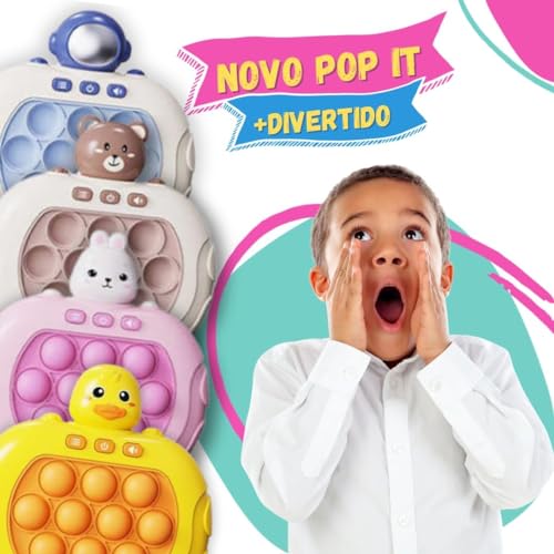 Pop It Eletrônico Fidget Brinquedo Interativo Jogo da Memória De Apertar Anti Stress Luzes Vermelha