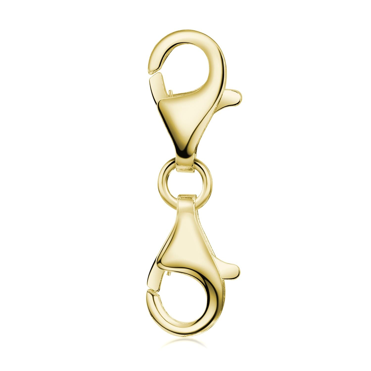 Doppel-Karabiner Verschlüsse Edelstahl – 10 Stück, Silber, 2,5 Cm, Für Schmuck, Armbänder, Ketten