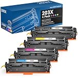 colorfly 203X CF540X Toner Cartridge Compatible for HP 203X 203A CF540X/CF541X/CF542X/CF543X as Replacement with Color Laserjet Pro M254dw/M254nw/M254dn MFP M281fdw/M281fdn/M281cdw/M280nw (4 Pack)