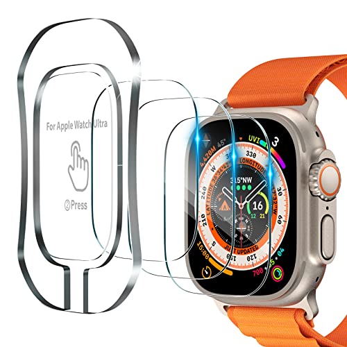 CVMSDIK 3 Pack Screen Protector Compatible with Apple Watch Ultra 3/2/1 49mm, Screen Protector with Easy Installation Kit for iWatch Ultra 49mm, Full Coverage