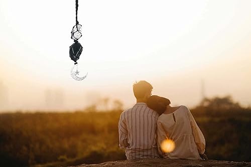 Miniatura 7 de Cristales de piedra de obsidiana de cristal lindos accesorios para espejo de coche colgante estilo boho para mujeres y hombres, encanto