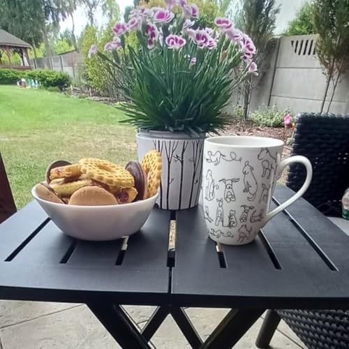Carousel Home Black Plastic Folding Garden Side Table - Image 7