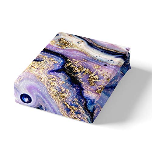 Loussiesd Marble Bed Sheet Set Purple Marble Sheets 100% Microfiber Super Soft Lightweight Deep Pockets 1 Fitted Sheet - Image 2