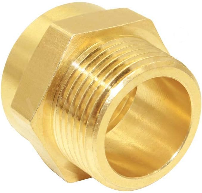 Joywayus 1/2" NPT Thread Female × 3/4" G Thread Male Brass Pipe Fitting Adapter