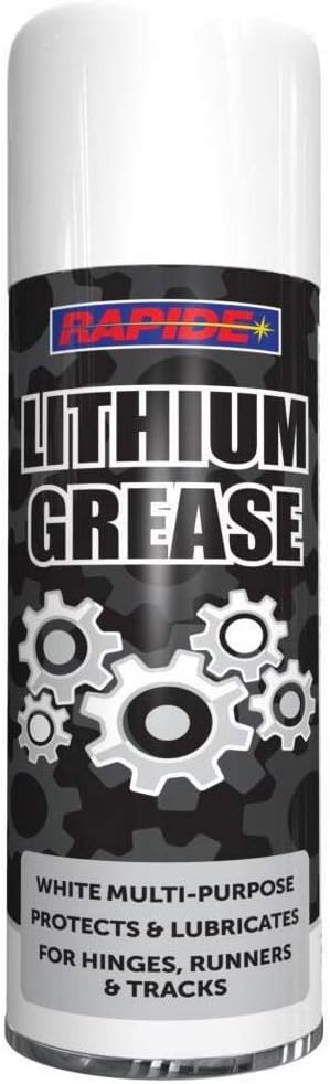 Rapide 300ml Lithium Grease Aerosol Spray Lubricant Can Multi-Purpose Hinge Track Oil